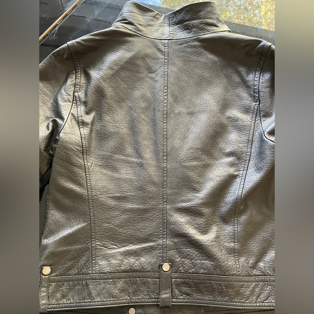 Vince Lamb Leather Biker Jacket Size Large - Picture 14 of 16